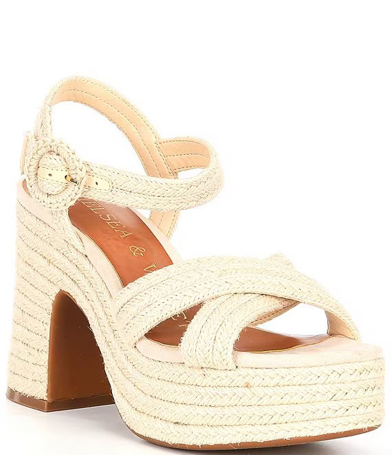 Brianna Woven Jute Cross Band Platform Sandals | Dillard's