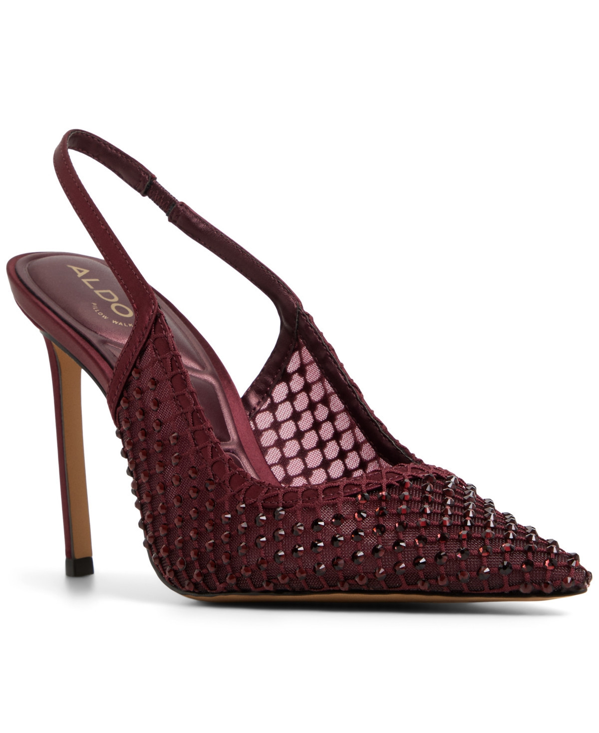 Aldo Women's Marciana Slingback Pumps - Burgundy Mesh | Macy's