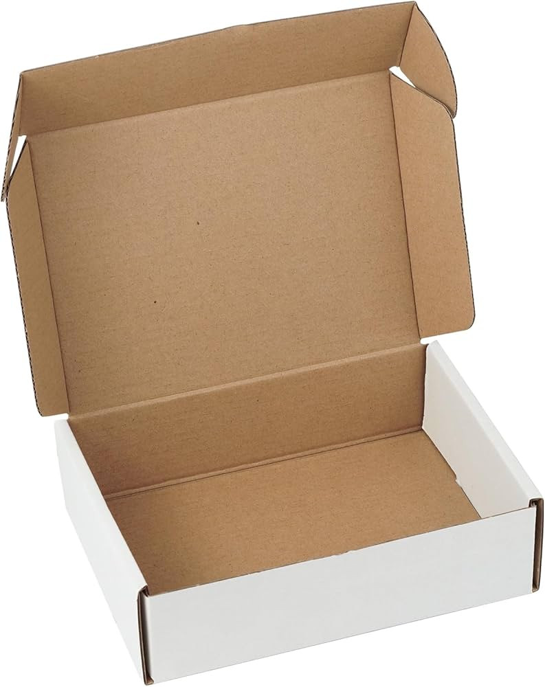 7"x5"x2" Shipping Boxes Set of 3, White Corrugated Cardboard Box Literature Mailer | Amazon (US)