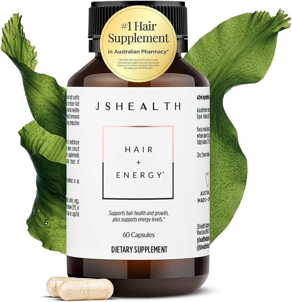 JSHealth Hair Growth Vitamins for Women. Hair + Energy with Kelp Iodine and Zinc. Supports Thickn... | Amazon (US)