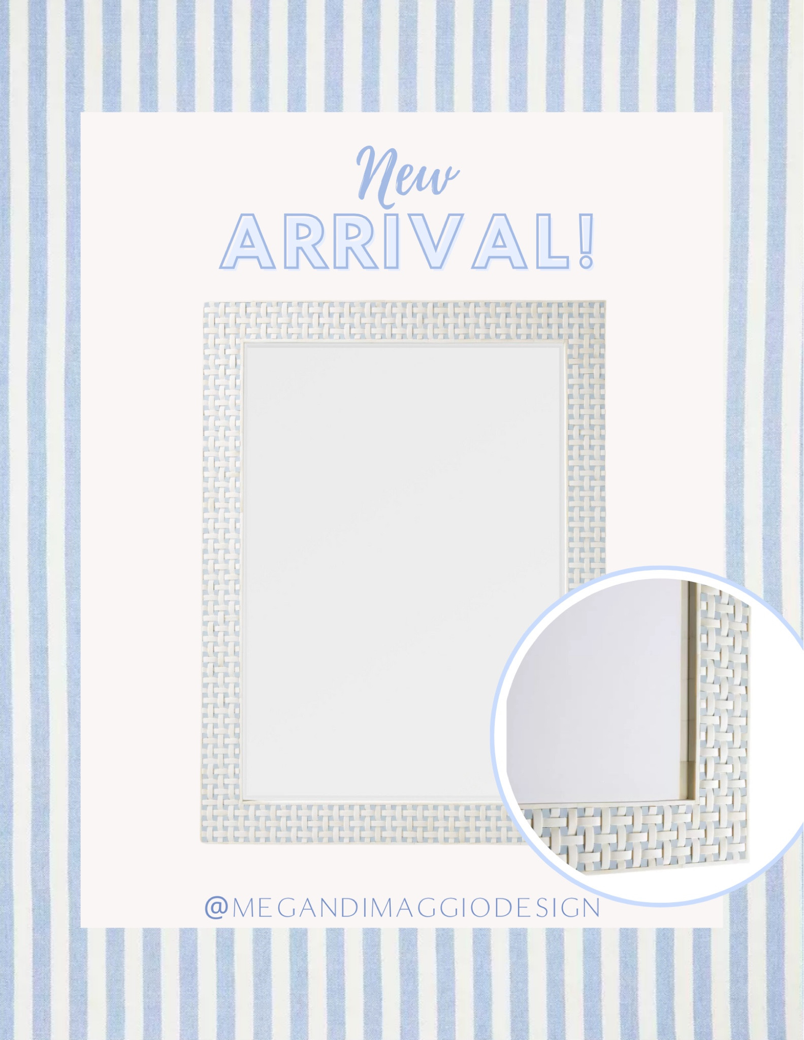 I’m LOVING this gorgeous new blue and white basket weaved mirror!! 🤩🙌🏻 Such a unique find that would be gorgeous over a console table, dresser or in a bathroom!! 👏🏻👏🏻👏🏻

#LTKHome