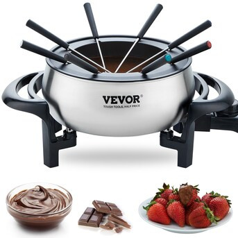VEVOR Electric Fondue Pot Set For Cheese and Chocolate, 3 Quart Chocolate Melting Warmer, Stainle... | Lowe's