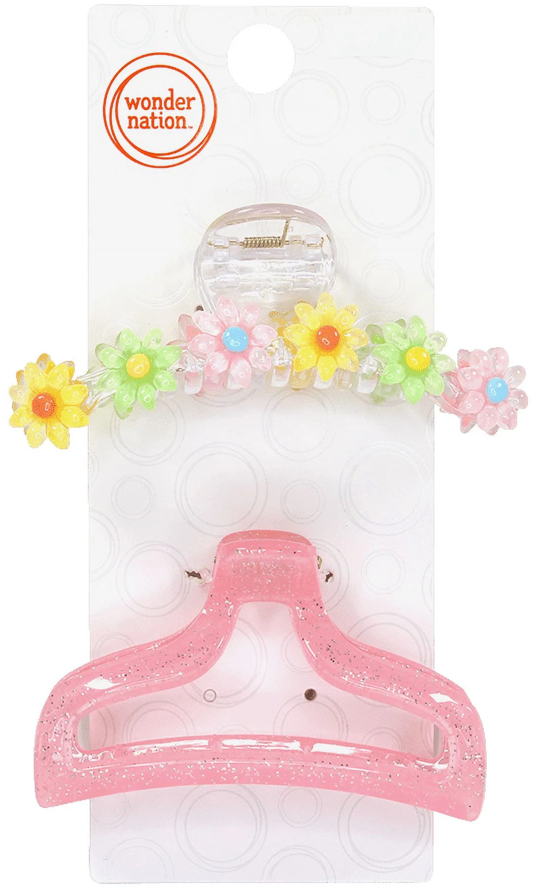 Wonder Nation Flowers & Pink Claw Clips, 2-Piece | Walmart (US)