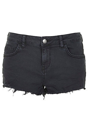 Schwarze MOTO Shorts mit Gänseblümchen-Print | Topshop DE