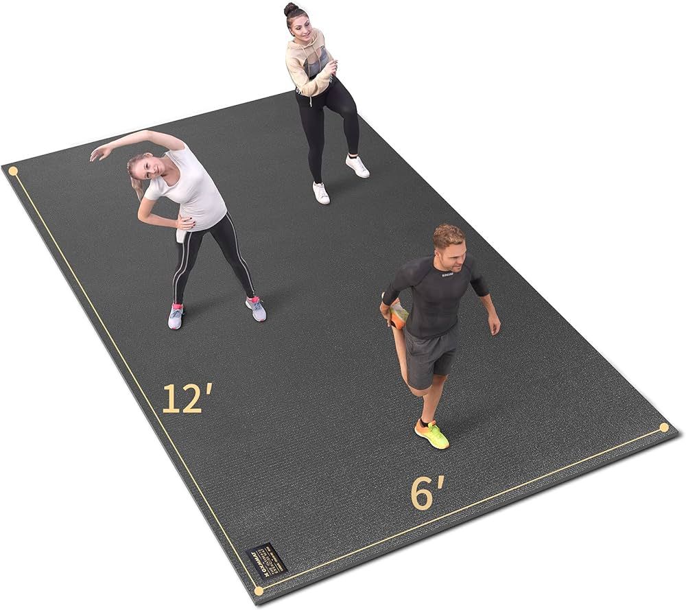 GXMMAT Extra Large Exercise Mat 12'x6'x7mm, Ultra Durable Workout Mats for Home Gym Flooring, Sho... | Amazon (US)