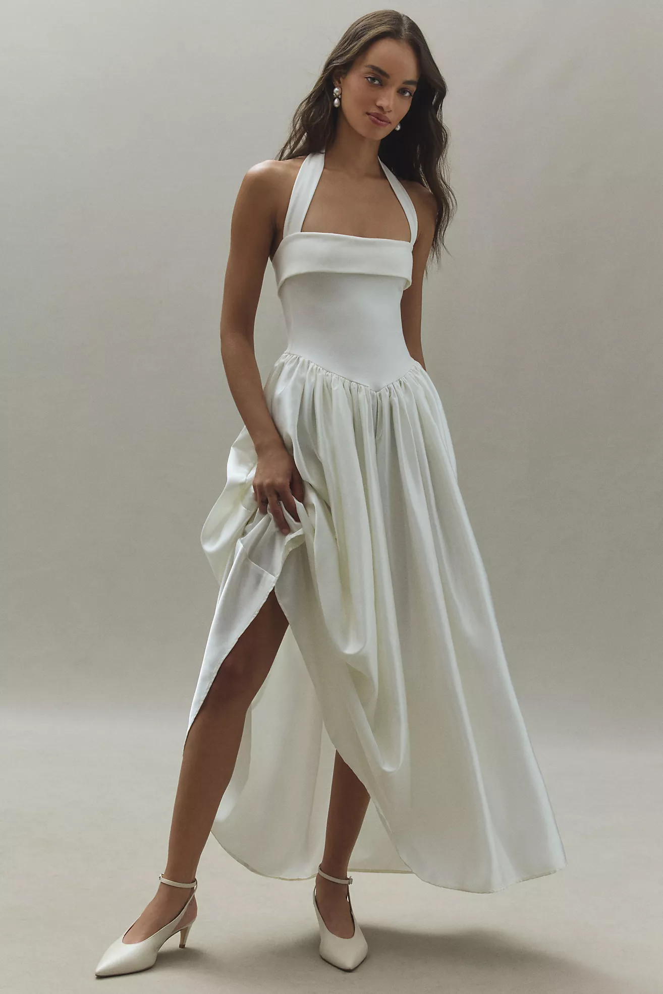 Delfi Collective Megan Halter Drop-Waist Maxi Dress | Anthropologie (US)