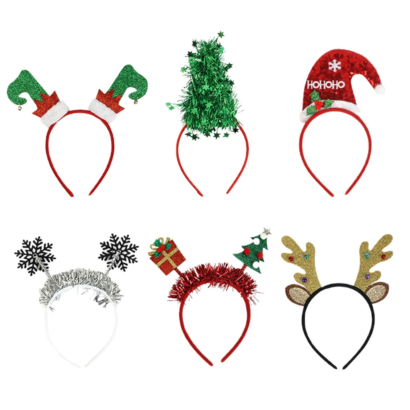 OCUhome Headbands,1 Set Glittered Headband Tear-Resistant Fabric Elk Antlers Christmas Hair Hoop ... | Walmart (US)