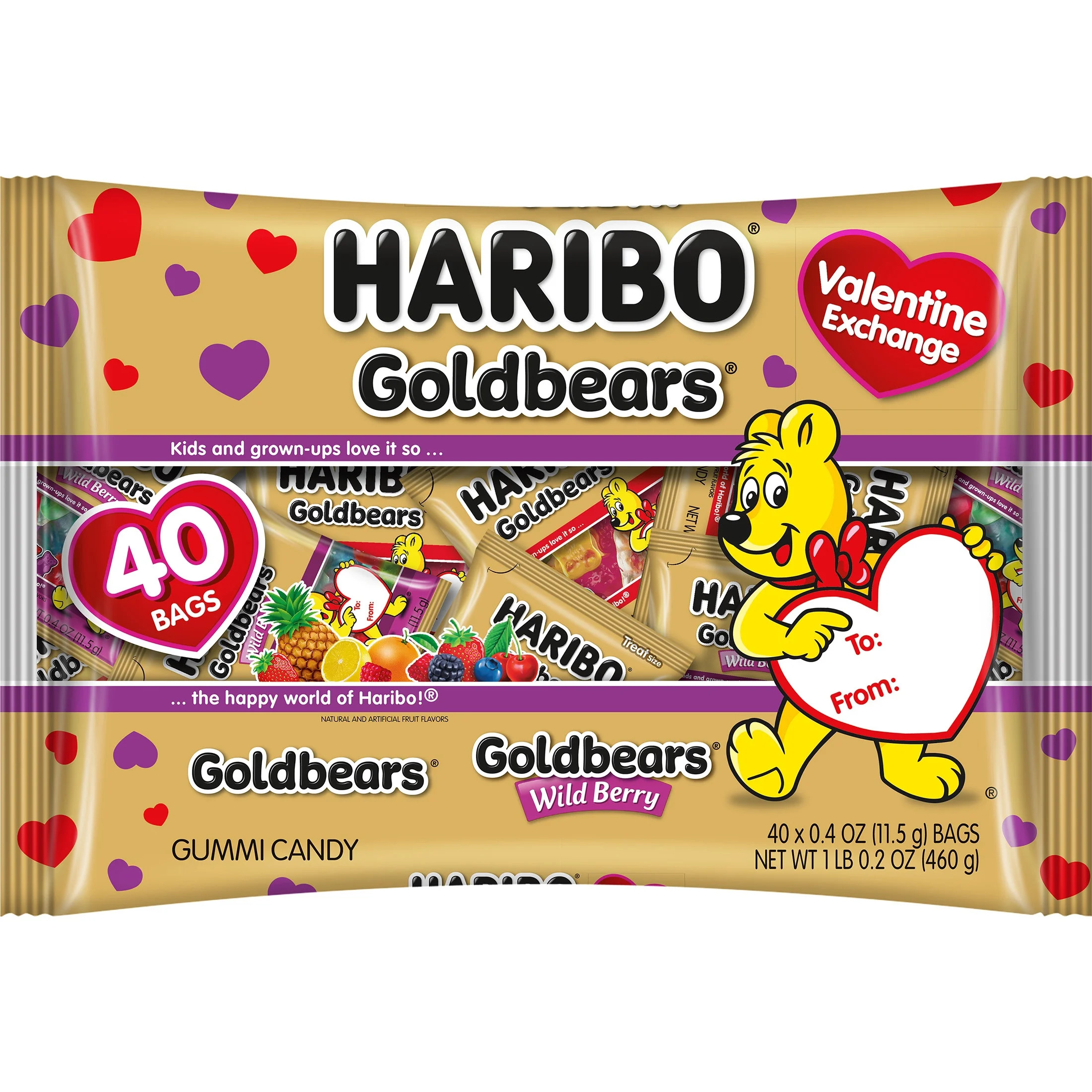 HARIBO Gummies Goldbears Gummy Bears, Valentine's Day Original and Wild Berry Gummies Mix, Bag of... | Walmart (US)