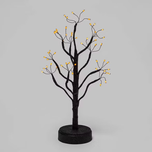 18" LED Black Glitter Twig Tree Halloween Decorative Prop - Hyde & EEK! Boutique™ | Target