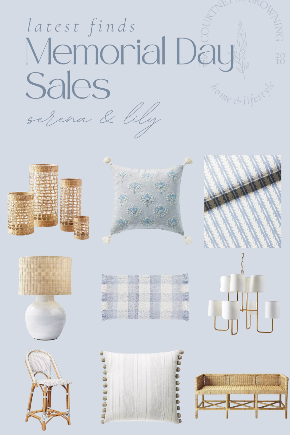 Memorial Day sale! Home sale - 20% off everything at serena and Lily! Rattan bench, designer lighting, wallpaper 

#LTKsalealert #LTKhome
