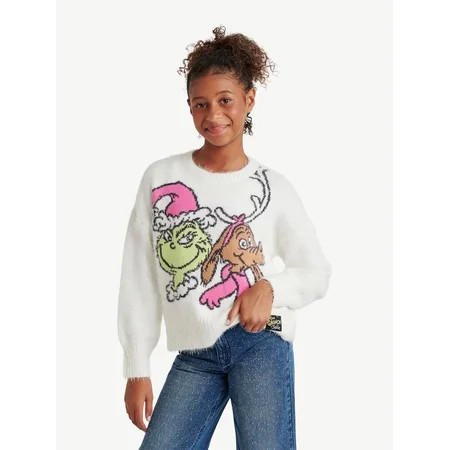 Justice Girls Grinch Sweater, Sizes Xs-Xlp | Walmart (US)