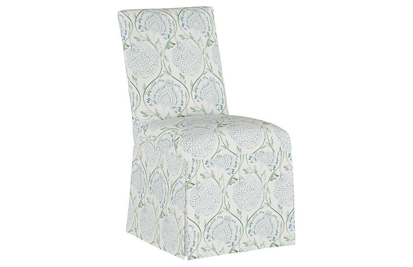 Owen Slipcover Side Chair, Floral Sage | One Kings Lane