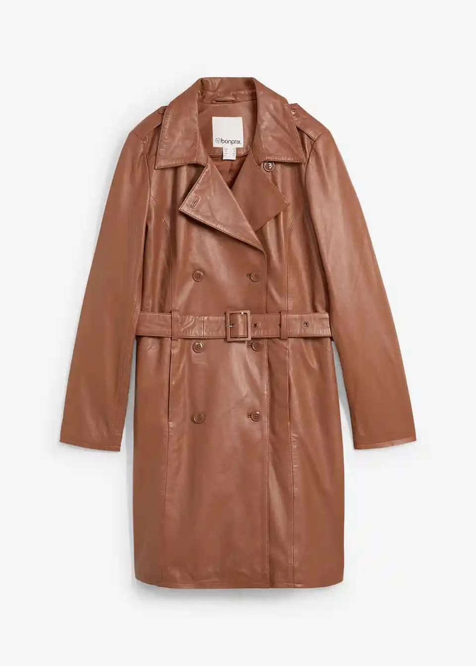 Leder-Trenchcoat aus Lammnappa | Bonprix DE