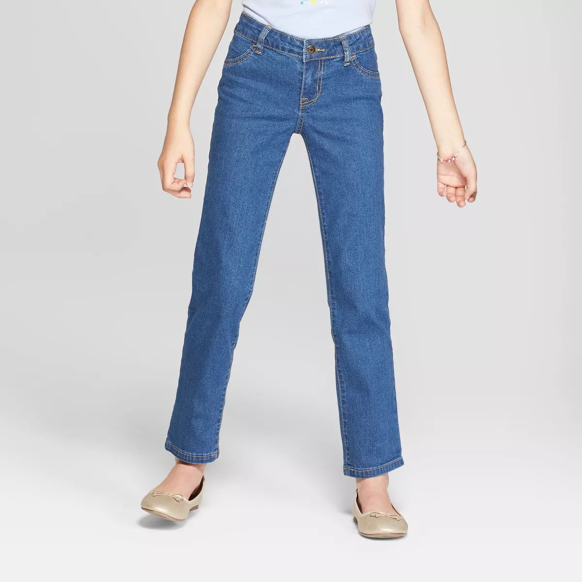 Girls' Mid-Rise Straight Jeans - Cat & Jack™ | Target