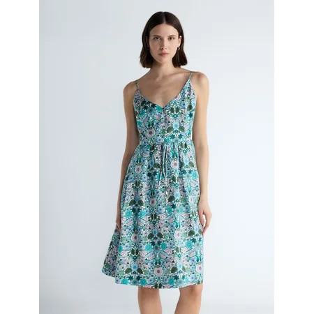 Free Assembly Women's and Women's Plus Sleeveless Printed Silk Dress, Sizes XS-4X | Walmart (US)