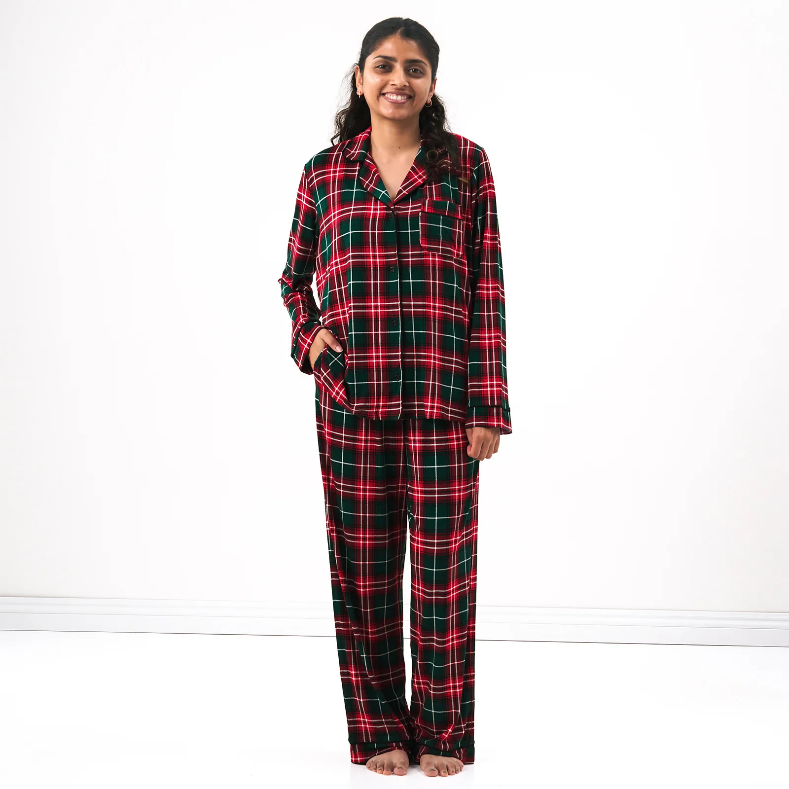 Fireside Plaid Women's Long Sleeve Pajama Set | Little Sleepies