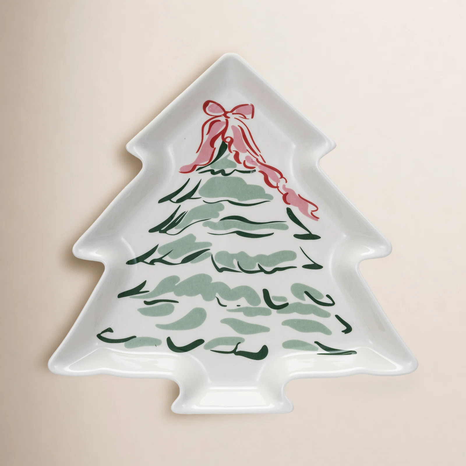 Donna Stoneware Tree Shaped Plate With Christmas Tree | Wayfair North America