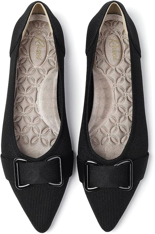 Comfortable Knit Ballet Flats Shoes for Women, Pointed Toe Womens Flats Arch Support Dress Shoes ... | Amazon (US)