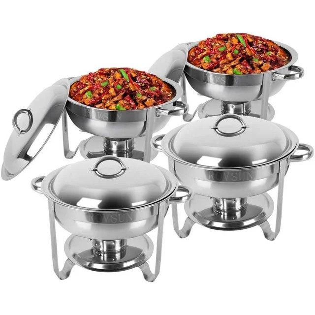 Ktaxon 5 Quart Chafing Dish, Round Stainless Steel Frame Buffet Stove Set, Catering Serve Chafer ... | Walmart (US)