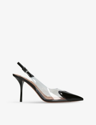 AZZEDINE ALAIA - Cœur 90 patent-leather heeled slingbacks | Selfridges.com | Selfridges