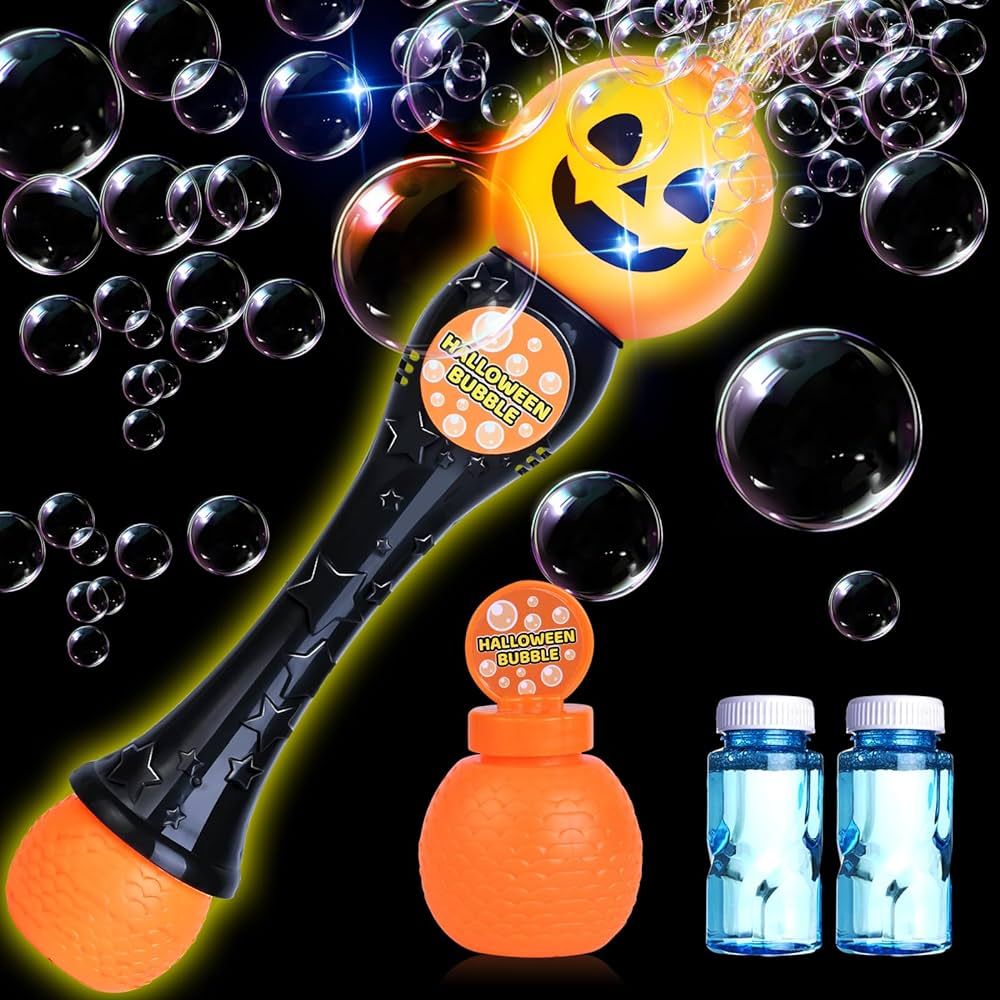 Letapapa Halloween Bubble Wand, Halloween Party Favor for Kids, Halloween Light up Toys, Pumpkin ... | Amazon (US)