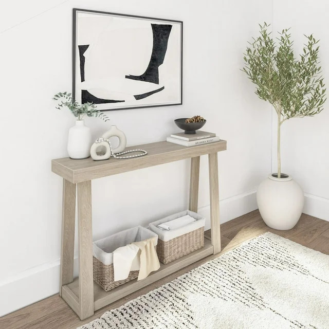 Plank+Beam Solid Wood 46 " Console Table with Storage, Narrow Entryway Table, Living Room | Walmart (US)