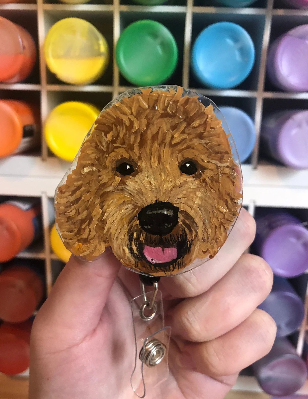 Custom Pet Portrait Badge Reel, Personalized Dog Badge Reel, Personalized Cat Badge Reel, Pet Lov... | Etsy (US)