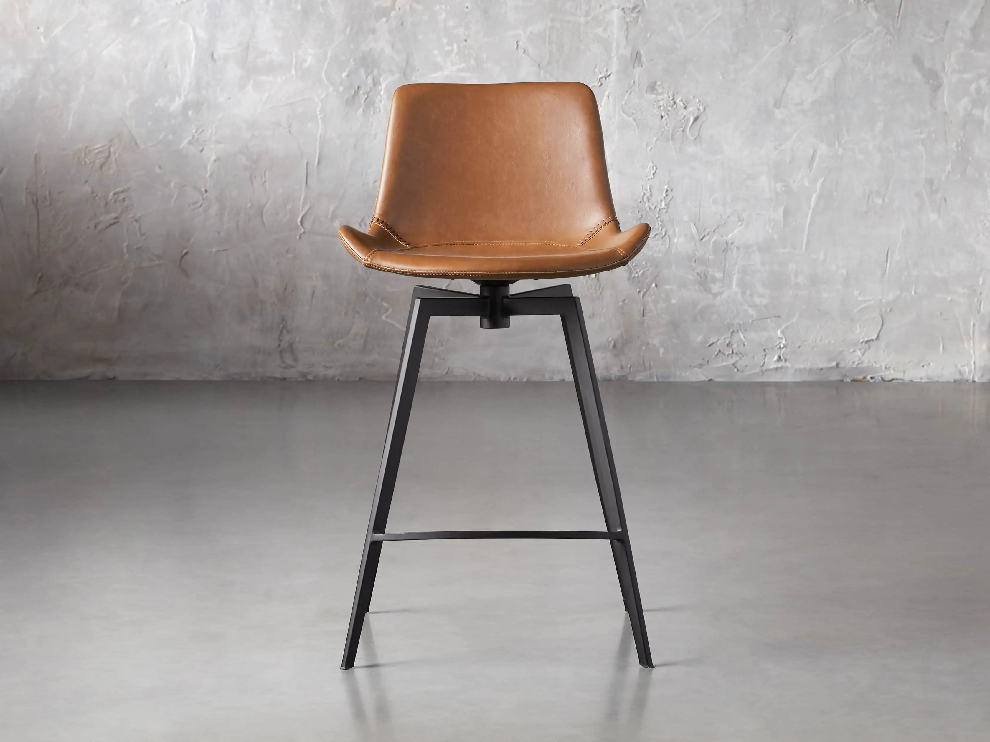 Gage Faux Leather Swivel Stool | Arhaus