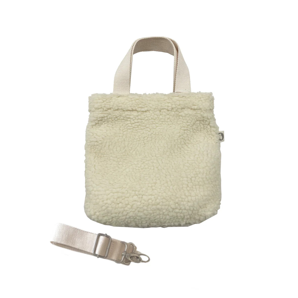 Midi Town Crossbody Bag: Ivory Sherpa | Quilted Koala