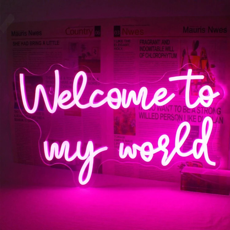 Welcome Neon Sign, USB Powered, Suitable For Bedroom, Living Room Wall Decor, Gift Ideas, Stores,... | SHEIN