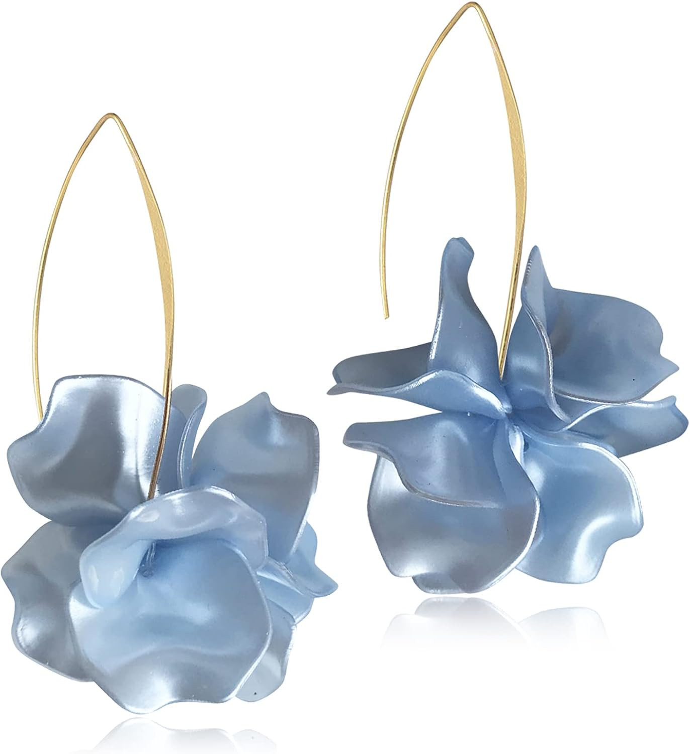 D.Rosse Boho Rose Petal Dangle Resin Earrings - Long Drop Acrylic Tiered Flower Earrings - Statement | Amazon (US)