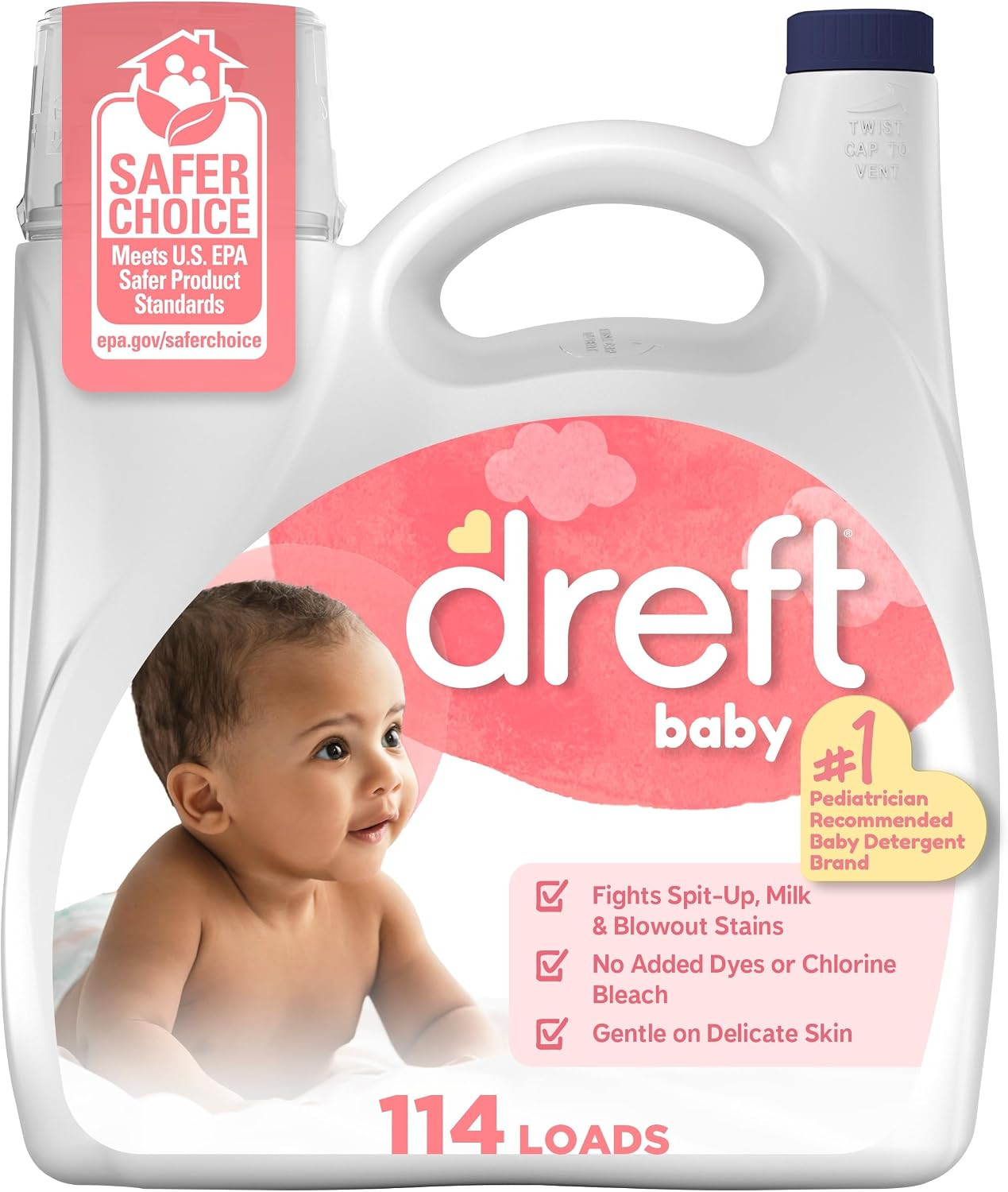 Dreft Baby Liquid Laundry Detergent, Gentle on Sensitive Skin Laundry Soap, 150 fl oz, 114 Loads (Packaging May Vary) | Amazon (US)