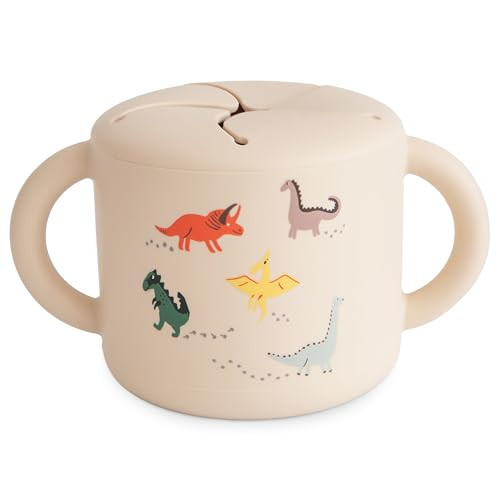 mushie Silicone Snack Cup | Spill Proof Food Container for Toddler and Baby (Dinosaurs) | Amazon (US)
