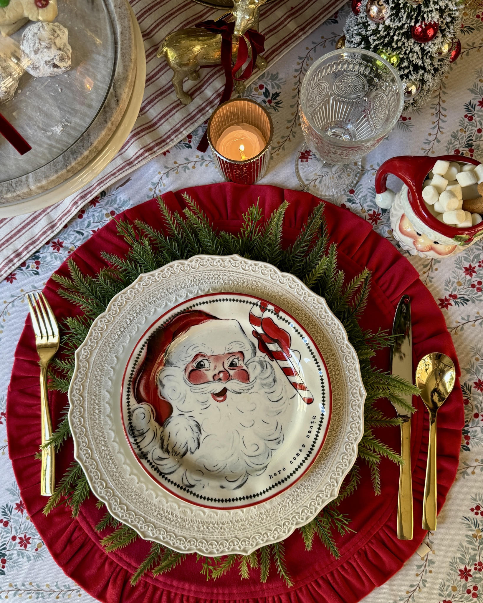 Santa Table 

Use discount code JOY15 for 15% off until 12/15/25 on all Mud Pie items 

Tablescape, Christmas table, Santa dishes, Christmas breakfast table 

#LTKSeasonal #LTKHome #LTKHoliday