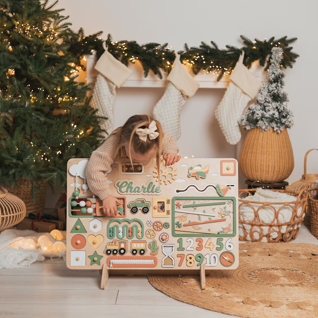 Large Toddler Busy Board Baby 1 2 3 Year Old Montessori Activity Board Toddlers Christmas Gift Fo... | Etsy (US)