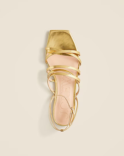 New Capri strappy sandals in metallic leather | J. Crew US