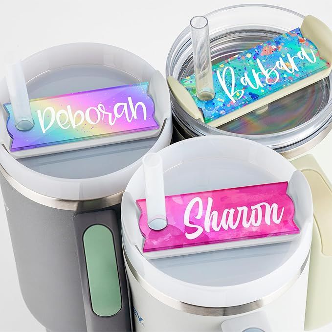 Personalized Stanley Tumbler Name Plates - Colorful - Custom Name Tag for 20 30 40 Oz Tumblers, T... | Amazon (US)