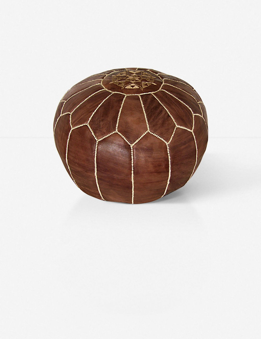 Kenza Moroccan Pouf, Brown | Lulu and Georgia 