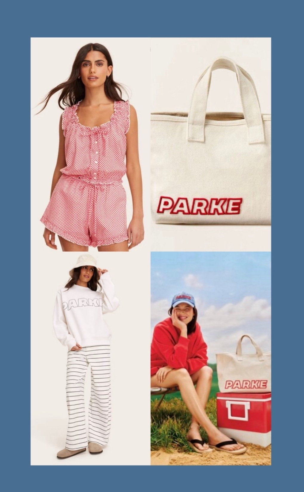 PARKE x Target collab is going to break the internet!!!! 
Darling red gingham
Parke sweatshirts 
Parke hats
Parke bags
Parke hair clips
AHHhhhh!!!!!!!!!!

In stores & online Saturday 4/25!

#parke
#parkextarget
#redgingham
#summerstyle

#LTKMothersDay #LTKSaleAlert #LTKSwim
