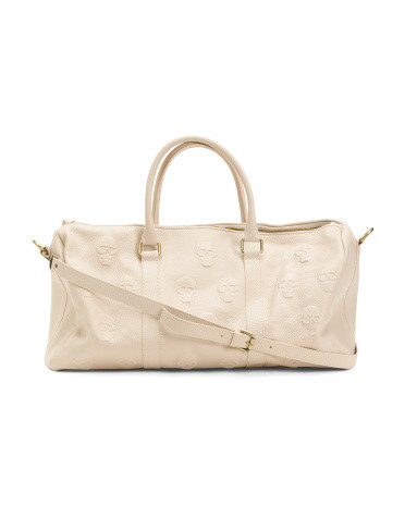 Made In Italy Leather Skulls Duffel | TJ Maxx