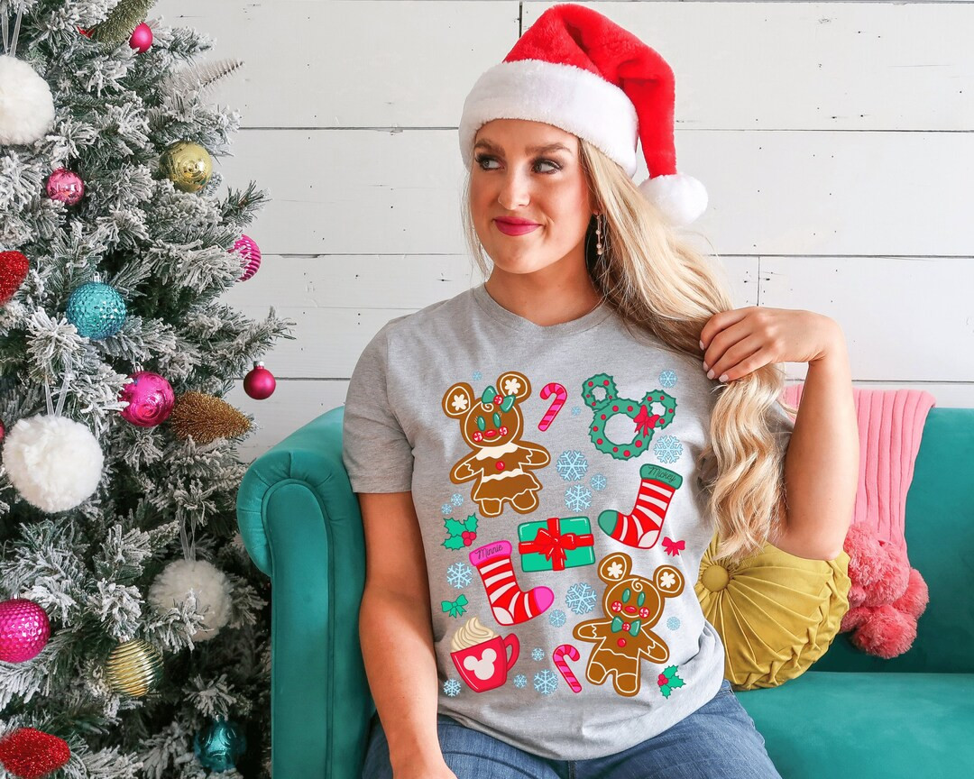 Christmas Disney Mickey and Minnie Gingerbread T-Shirt | Christmas Matching family shirt | Disney... | Etsy (US)