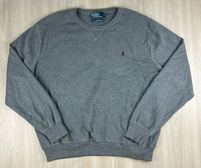 Vintage Polo Ralph Lauren 100% Cotton Gray Knit Pullover Sweater V-Knotch XXL | eBay US