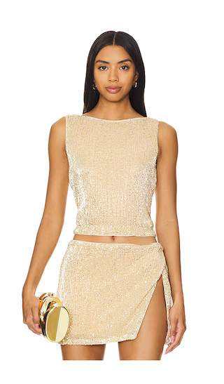 Selma Top in Gold | Revolve Clothing (Global)