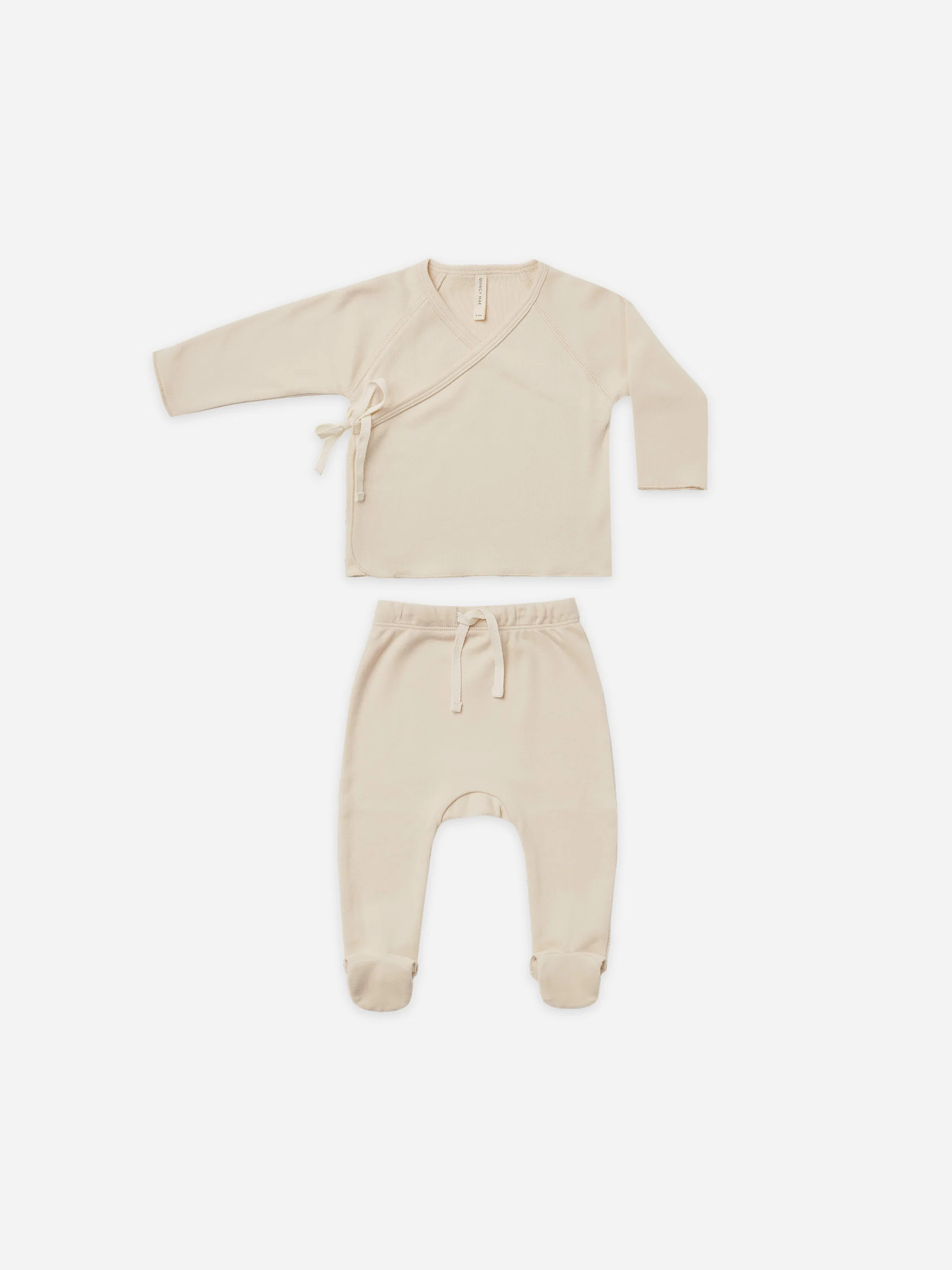 wrap top + pant set | natural | Quincy Mae