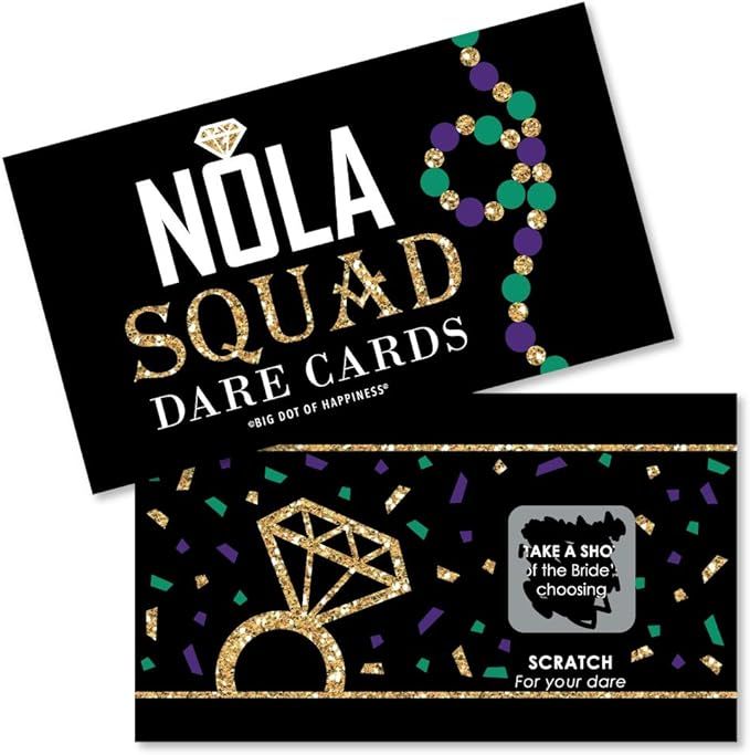 Big Dot of Happiness Nola Bride Squad - New Orleans Bachelorette Party Game Scratch Off Dare Card... | Amazon (US)