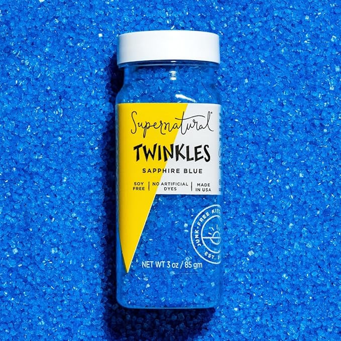 Supernatural Twinkles Sprinkles, Sapphire Blue Sanding Sugar, Dye-Free, Vegan, 3oz, Made in USA | Amazon (US)