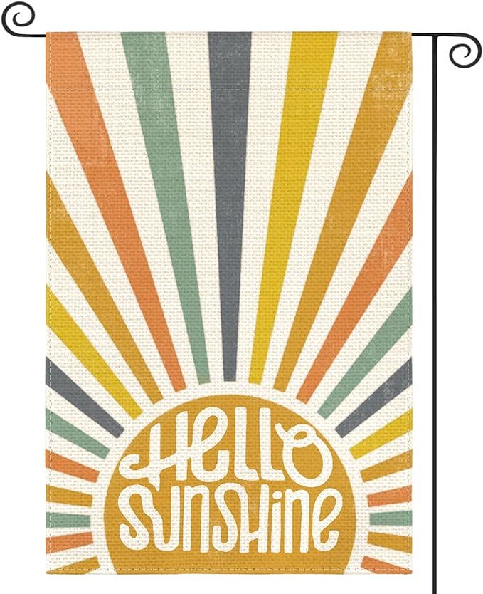 AVOIN colorlife Hello Sunshine Classic Garden Flag 12x18 Inch Double Sided Outside, Summer Party ... | Amazon (US)