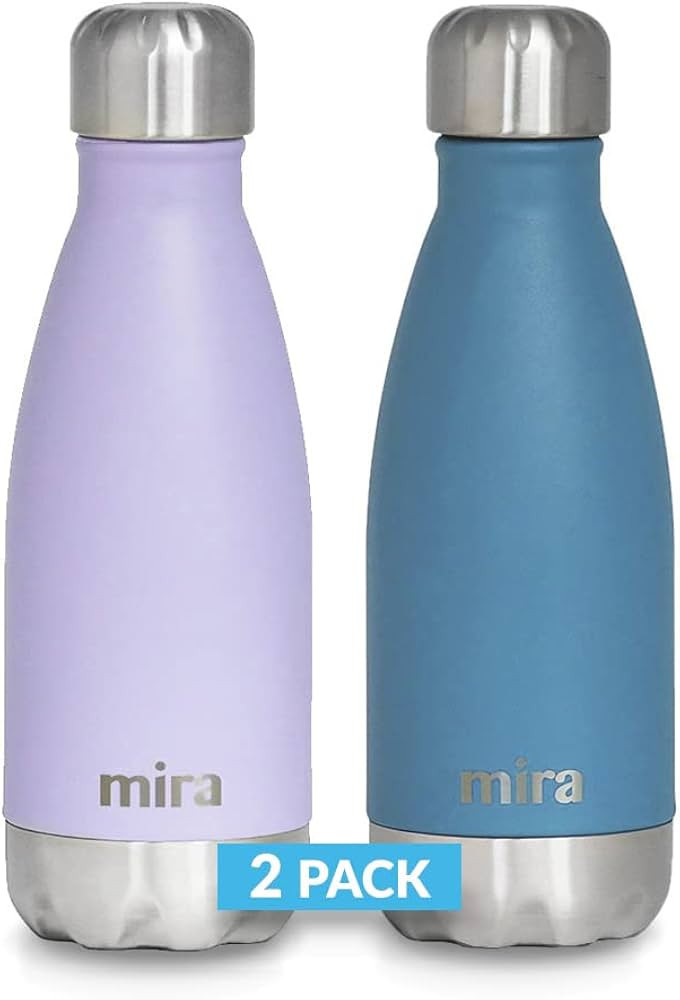 MIRA 12 oz 2 Pack Stainless Steel Vacuum Insulated Kids Water Bottle - Double Walled Cola Shape T... | Amazon (US)