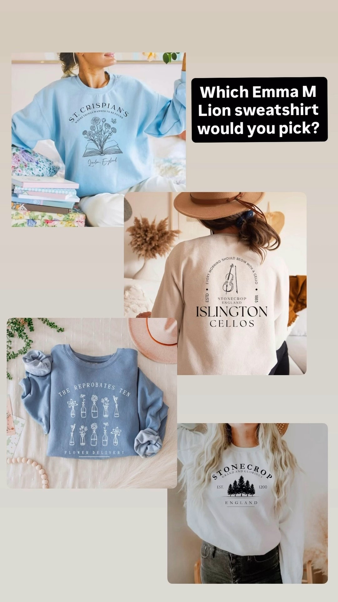 I am dying over these Emma M Lion inspired sweatshirts! 

I got the light blue St Crispian’s one for my 13 year old for her birthday and she’s worn it every day! 