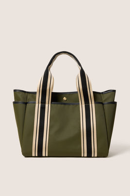EVEREVE Women's Blake Nylon Varsity Bag, Olive Green | Evereve